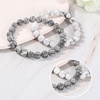 image:imageBivei Natural Crystals Gemstone Healing Stretchy Round Beaded Bracelet  8MM Semi Precious Beads Bracelet Handmade Spiritual Jewelry Gift for Women MenEnhance Positive Energy8mm Howlite  Picasso Jasper Good Sleep