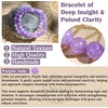 image:imageBivei Natural Crystals Gemstone Healing Stretchy Round Beaded Bracelet  8MM Semi Precious Beads Bracelet Handmade Spiritual Jewelry Gift for Women MenEnhance Positive Energy8mm Purple Jade Harmony  Wisdom