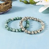 image:imageBivei Natural Crystals Gemstone Healing Stretchy Round Beaded Bracelet  8MM Semi Precious Beads Bracelet Handmade Spiritual Jewelry Gift for Women MenEnhance Positive Energy8mm Dalmatian Jasper  Green Jasper Inner Strength