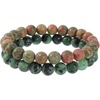 image:imageBivei Natural Crystals Gemstone Healing Stretchy Round Beaded Bracelet  8MM Semi Precious Beads Bracelet Handmade Spiritual Jewelry Gift for Women MenEnhance Positive Energy8mm Unakite  Green Agate Recovery