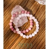 image:imageBivei Natural Crystals Gemstone Healing Stretchy Round Beaded Bracelet  8MM Semi Precious Beads Bracelet Handmade Spiritual Jewelry Gift for Women MenEnhance Positive Energy8mm Rose Quartz  Rhodochrosite Self Love