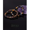 image:imageBivei Natural Crystals Gemstone Healing Stretchy Round Beaded Bracelet  8MM Semi Precious Beads Bracelet Handmade Spiritual Jewelry Gift for Women MenEnhance Positive Energy8mm Triple Protection Set