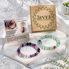 image:imageBivei Natural Crystals Gemstone Healing Stretchy Round Beaded Bracelet  8MM Semi Precious Beads Bracelet Handmade Spiritual Jewelry Gift for Women MenEnhance Positive Energy8mm Fluorite Clarity  Balance