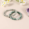 image:imageBivei Natural Crystals Gemstone Healing Stretchy Round Beaded Bracelet  8MM Semi Precious Beads Bracelet Handmade Spiritual Jewelry Gift for Women MenEnhance Positive Energy8mm Dalmatian Jasper  Green Jasper Inner Strength