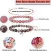 image:imageBivei Natural Crystals Gemstone Healing Stretchy Round Beaded Bracelet  8MM Semi Precious Beads Bracelet Handmade Spiritual Jewelry Gift for Women MenEnhance Positive Energy8mm Rhodochrosite  Rhodonite Love  Compassion