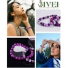 image:imageBivei Natural Crystals Gemstone Healing Stretchy Round Beaded Bracelet  8MM Semi Precious Beads Bracelet Handmade Spiritual Jewelry Gift for Women MenEnhance Positive Energy8mm DogTooth Amethyst  Sugilite Love  Happiness