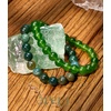 image:imageBivei Natural Crystals Gemstone Healing Stretchy Round Beaded Bracelet  8MM Semi Precious Beads Bracelet Handmade Spiritual Jewelry Gift for Women MenEnhance Positive Energy8mm Moss Agate  Green Jade Wisdom