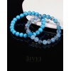 image:imageBivei Natural Crystals Gemstone Healing Stretchy Round Beaded Bracelet  8MM Semi Precious Beads Bracelet Handmade Spiritual Jewelry Gift for Women MenEnhance Positive Energy8mm Blue Dragon Vein Agate  Turquoise Strength  Protection
