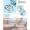 image:imageBivei Natural Crystals Gemstone Healing Stretchy Round Beaded Bracelet  8MM Semi Precious Beads Bracelet Handmade Spiritual Jewelry Gift for Women MenEnhance Positive Energy8mm Bamboo Leaf Agate  Amazonite Good Luck