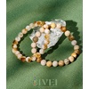 image:imageBivei Natural Crystals Gemstone Healing Stretchy Round Beaded Bracelet  8MM Semi Precious Beads Bracelet Handmade Spiritual Jewelry Gift for Women MenEnhance Positive Energy8mm Citrine  Coral Jade Wealth