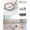 image:imageBivei Natural Crystals Gemstone Healing Stretchy Round Beaded Bracelet  8MM Semi Precious Beads Bracelet Handmade Spiritual Jewelry Gift for Women MenEnhance Positive Energy8mm Howlite  Picasso Jasper Good Sleep