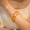 image:imageBivei Natural Crystals Gemstone Healing Stretchy Round Beaded Bracelet  8MM Semi Precious Beads Bracelet Handmade Spiritual Jewelry Gift for Women MenEnhance Positive Energy8mm Yellow Jade Confidence  Optimism
