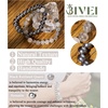 image:imageBivei Natural Crystals Gemstone Healing Stretchy Round Beaded Bracelet  8MM Semi Precious Beads Bracelet Handmade Spiritual Jewelry Gift for Women MenEnhance Positive Energy8mm Black Rutilated Quartz  Hematite Emotional Trauma