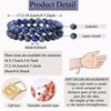 image:imageBivei Natural Crystals Gemstone Healing Stretchy Round Beaded Bracelet  8MM Semi Precious Beads Bracelet Handmade Spiritual Jewelry Gift for Women MenEnhance Positive Energy8mm Lapis Lazuli  Sodalite Wisdom  Communication