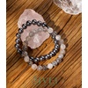 image:imageBivei Natural Crystals Gemstone Healing Stretchy Round Beaded Bracelet  8MM Semi Precious Beads Bracelet Handmade Spiritual Jewelry Gift for Women MenEnhance Positive Energy8mm Black Rutilated Quartz  Hematite Emotional Trauma