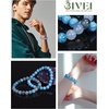image:imageBivei Natural Crystals Gemstone Healing Stretchy Round Beaded Bracelet  8MM Semi Precious Beads Bracelet Handmade Spiritual Jewelry Gift for Women MenEnhance Positive Energy8mm Blue Dragon Vein Agate  Turquoise Strength  Protection