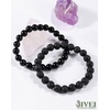 image:imageBivei Natural Crystals Gemstone Healing Stretchy Round Beaded Bracelet  8MM Semi Precious Beads Bracelet Handmade Spiritual Jewelry Gift for Women MenEnhance Positive Energy8mm Lava Stone  Black Obsidian Protection