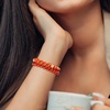 image:imageBivei Natural Crystals Gemstone Healing Stretchy Round Beaded Bracelet  8MM Semi Precious Beads Bracelet Handmade Spiritual Jewelry Gift for Women MenEnhance Positive Energy8mm Red Agate  Red Jasper Vitality
