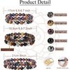 image:imageBivei Natural Crystals Gemstone Healing Stretchy Round Beaded Bracelet  8MM Semi Precious Beads Bracelet Handmade Spiritual Jewelry Gift for Women MenEnhance Positive Energy8mm Triple Protection Set