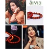 image:imageBivei Natural Crystals Gemstone Healing Stretchy Round Beaded Bracelet  8MM Semi Precious Beads Bracelet Handmade Spiritual Jewelry Gift for Women MenEnhance Positive Energy8mm Red Agate  Red Jasper Vitality