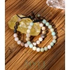 image:imageBivei Natural Gemstone Semi Precious Crystals Handmade Stretchy Round Beads Bracelet Enhance Positive EnergyAdjustable Bamboo Leaf Agate amp AmazoniteGood Luck Adjustable6985