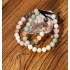 image:imageBivei Natural Gemstone Semi Precious Crystals Handmade Stretchy Round Beads Bracelet Enhance Positive EnergyAdjustable Bamboo Leaf Agate amp AmazoniteGood Luck Adjustable6985