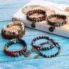 image:imageBivei Natural Semi Precious Gemstone beads bracelet for women  Life Tree and Leaf Charm Energy Reiki Crystal Stretch Bracelets 7 chakras bracelet set Bronze