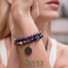 image:imageBivei Natural Semi Precious Gemstone beads bracelet for women  Life Tree and Leaf Charm Energy Reiki Crystal Stretch Bracelets7 Chakras