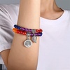 image:imageBivei Natural Semi Precious Gemstone beads bracelet for women  Life Tree and Leaf Charm Energy Reiki Crystal Stretch Bracelets7 Chakras Beads Bracelet Set Silver