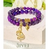 image:imageBivei Natural Semi Precious Gemstone beads bracelet for women  Life Tree and Leaf Charm Energy Reiki Crystal Stretch BraceletsANewOM  Amethyst