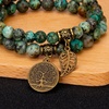 image:imageBivei Natural Semi Precious Gemstone beads bracelet for women  Life Tree and Leaf Charm Energy Reiki Crystal Stretch BraceletsAfrican Turquoise Bracelet Set
