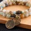 image:imageBivei Natural Semi Precious Gemstone beads bracelet for women  Life Tree and Leaf Charm Energy Reiki Crystal Stretch BraceletsAmazonite Bracelet Set