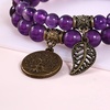 image:imageBivei Natural Semi Precious Gemstone beads bracelet for women  Life Tree and Leaf Charm Energy Reiki Crystal Stretch BraceletsAmethyst Bracelets Set