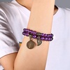 image:imageBivei Natural Semi Precious Gemstone beads bracelet for women  Life Tree and Leaf Charm Energy Reiki Crystal Stretch BraceletsAmethyst Bracelets Set