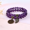 image:imageBivei Natural Semi Precious Gemstone beads bracelet for women  Life Tree and Leaf Charm Energy Reiki Crystal Stretch BraceletsAmethyst Bracelets Set