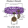 image:imageBivei Natural Semi Precious Gemstone beads bracelet for women  Life Tree and Leaf Charm Energy Reiki Crystal Stretch BraceletsAmethyst Bracelets Set