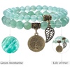 image:imageBivei Natural Semi Precious Gemstone beads bracelet for women  Life Tree and Leaf Charm Energy Reiki Crystal Stretch BraceletsAventurine Bracelet Set