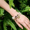 image:imageBivei Natural Semi Precious Gemstone beads bracelet for women  Life Tree and Leaf Charm Energy Reiki Crystal Stretch BraceletsBamboo Leaf Agate Bracelet Set