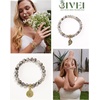 image:imageBivei Natural Semi Precious Gemstone beads bracelet for women  Life Tree and Leaf Charm Energy Reiki Crystal Stretch BraceletsBlack Dragon Vein Agate Bracelet Set