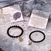 image:imageBivei Natural Semi Precious Gemstone beads bracelet for women  Life Tree and Leaf Charm Energy Reiki Crystal Stretch BraceletsBlack Obsidian Bracelet Set