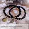 image:imageBivei Natural Semi Precious Gemstone beads bracelet for women  Life Tree and Leaf Charm Energy Reiki Crystal Stretch BraceletsBlack Obsidian Bracelet Set