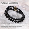 image:imageBivei Natural Semi Precious Gemstone beads bracelet for women  Life Tree and Leaf Charm Energy Reiki Crystal Stretch BraceletsBlack Tourmaline Bracelet Set
