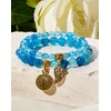 image:imageBivei Natural Semi Precious Gemstone beads bracelet for women  Life Tree and Leaf Charm Energy Reiki Crystal Stretch BraceletsBlue Dragon Vein Agate Bracelet Set