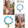image:imageBivei Natural Semi Precious Gemstone beads bracelet for women  Life Tree and Leaf Charm Energy Reiki Crystal Stretch BraceletsBlue Dragon Vein Agate Bracelet Set