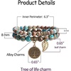 image:imageBivei Natural Semi Precious Gemstone beads bracelet for women  Life Tree and Leaf Charm Energy Reiki Crystal Stretch BraceletsBlue Lace Agate Bracelet Set