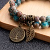 image:imageBivei Natural Semi Precious Gemstone beads bracelet for women  Life Tree and Leaf Charm Energy Reiki Crystal Stretch BraceletsBlue Lace Agate Bracelet Set