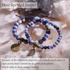 image:imageBivei Natural Semi Precious Gemstone beads bracelet for women  Life Tree and Leaf Charm Energy Reiki Crystal Stretch BraceletsBlue Spotted Jasper Bracelet Set
