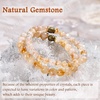 image:imageBivei Natural Semi Precious Gemstone beads bracelet for women  Life Tree and Leaf Charm Energy Reiki Crystal Stretch BraceletsCitrine Bracelet Set