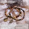 image:imageBivei Natural Semi Precious Gemstone beads bracelet for women  Life Tree and Leaf Charm Energy Reiki Crystal Stretch BraceletsDendritic Jasper Bracelet Set