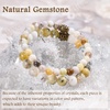 image:imageBivei Natural Semi Precious Gemstone beads bracelet for women  Life Tree and Leaf Charm Energy Reiki Crystal Stretch BraceletsDendritic Opal Bracelet Set